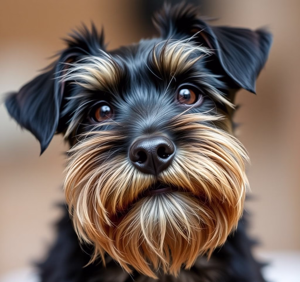 Nahaufnahme eines Zwergschnauzers mit seinem charakteristischen Bart.