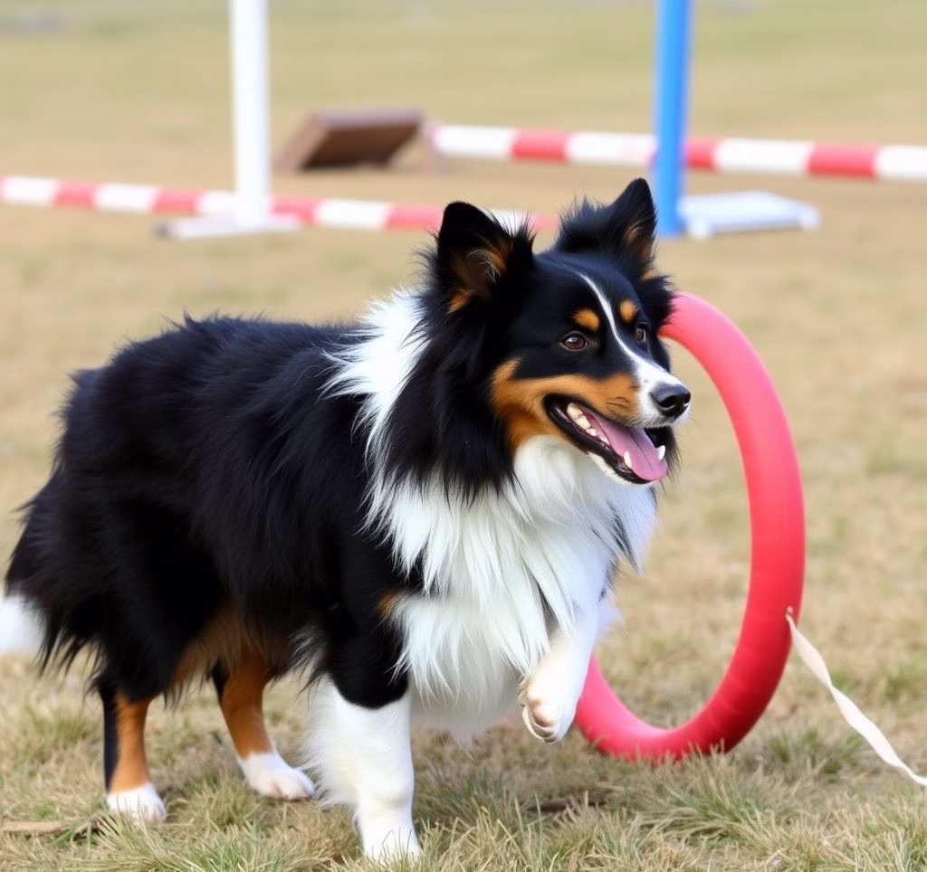 Ein Border Collie in Aktion beim Agility-Training