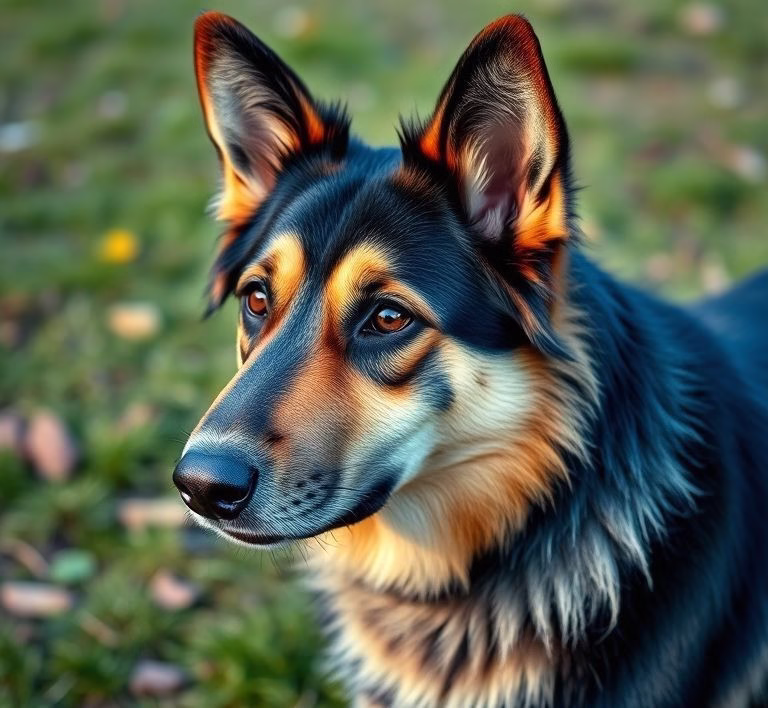 Ein Deutscher Schäferhund Welpe schaut neugierig in die Kamera