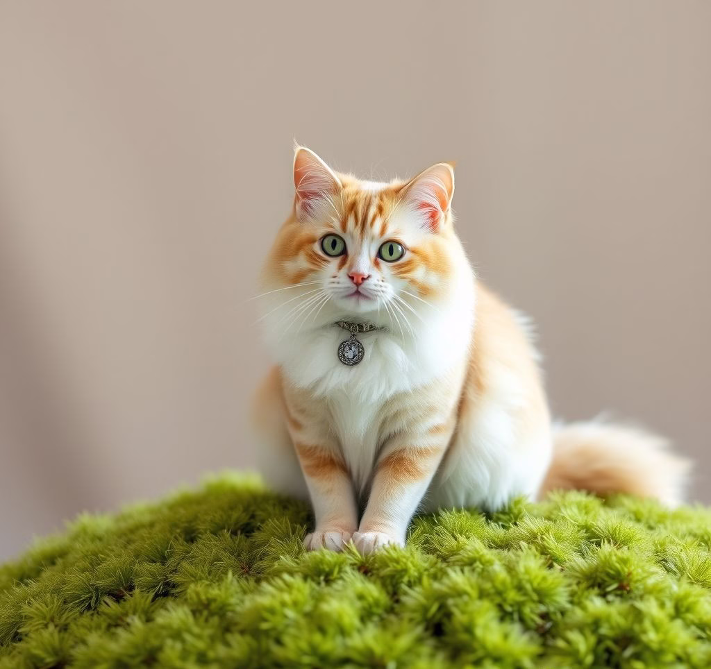 Ein eleganter, weißer Königspudel sitzt auf einer grünen Wiese.