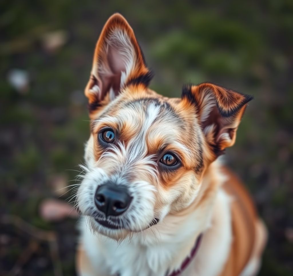 Ein erwachsener Biewer Terrier mit seinem charakteristischen dreifarbigen Fell, wie er aufmerksam in die Kamera blickt.
