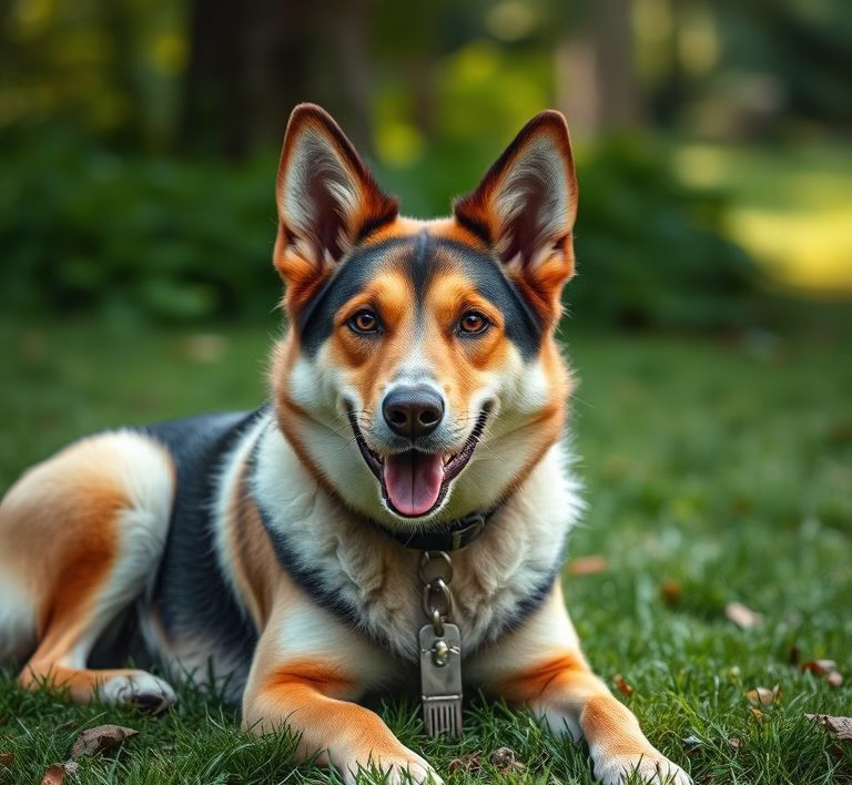 Ein glücklicher Hund, der genüsslich sein getreidefreies Futter frisst