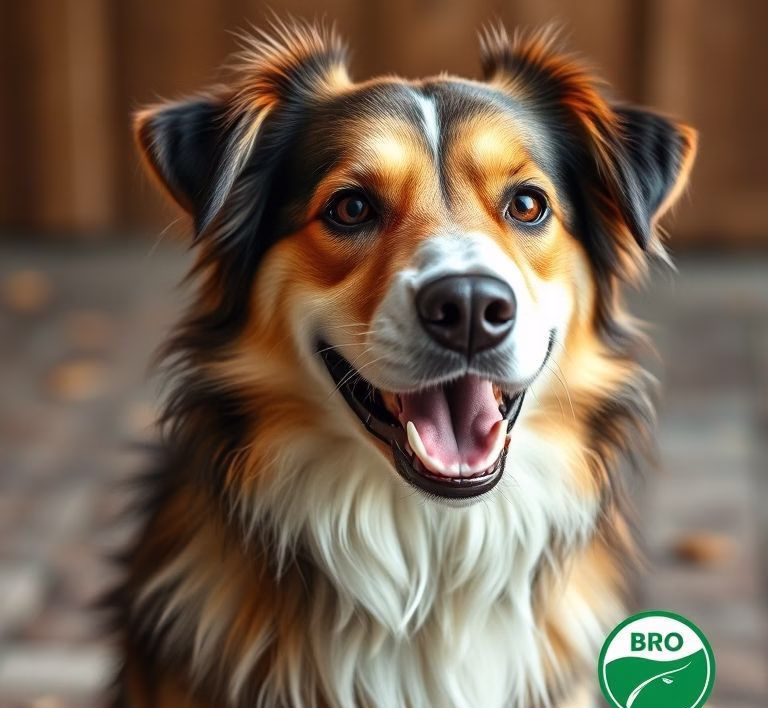 Ein glücklicher Hund frisst genüsslich aus einem Napf mit Bio-Nassfutter von Herrmann's Manufaktur