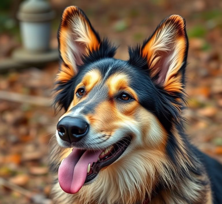 Ein glücklicher Hund frisst genüsslich Mac's Hundefutter aus einem Napf