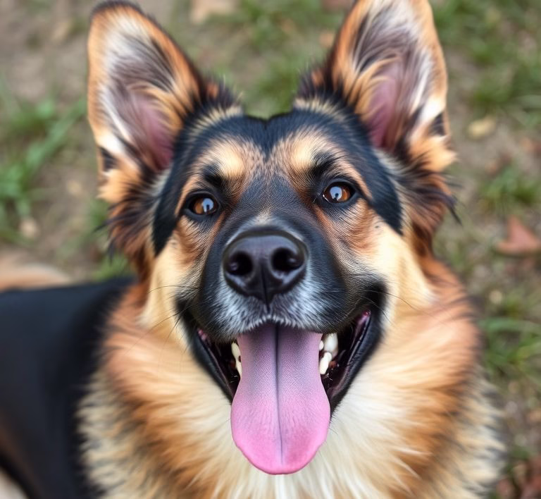 Ein Hund leckt liebevoll das Gesicht seines Besitzers