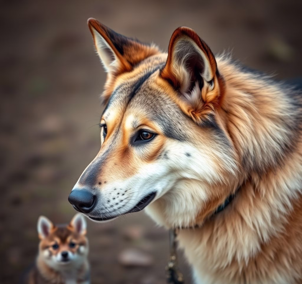 Ein majestätischer Afghanischer Windhund in Großaufnahme mit wehendem, seidigem Fell.