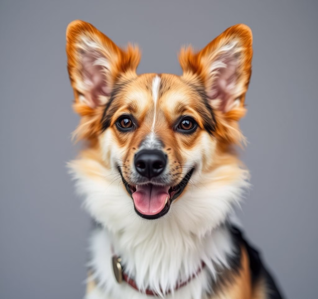 Ein Papillon Hund mit seinen charakteristischen, aufgestellten Ohren