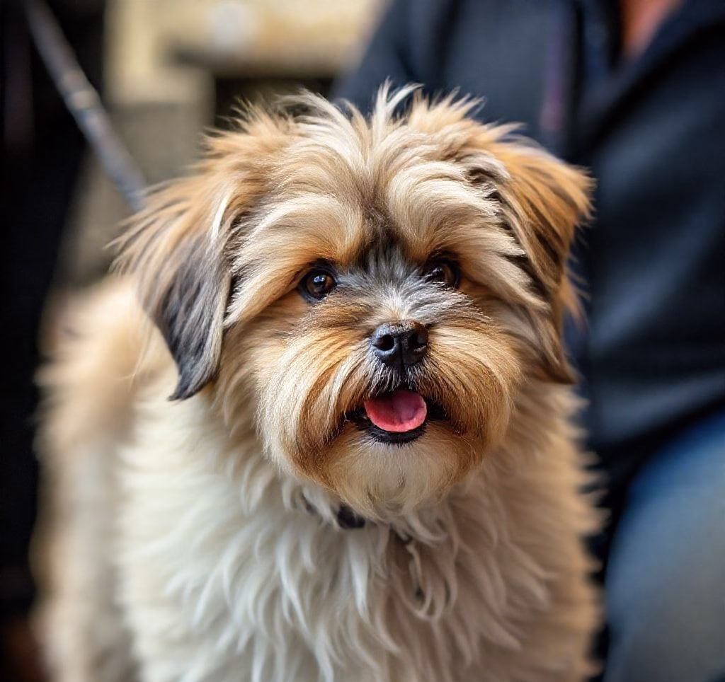 Ein Pudel beim professionellen Hundefriseur, der sein lockiges Fell pflegt.