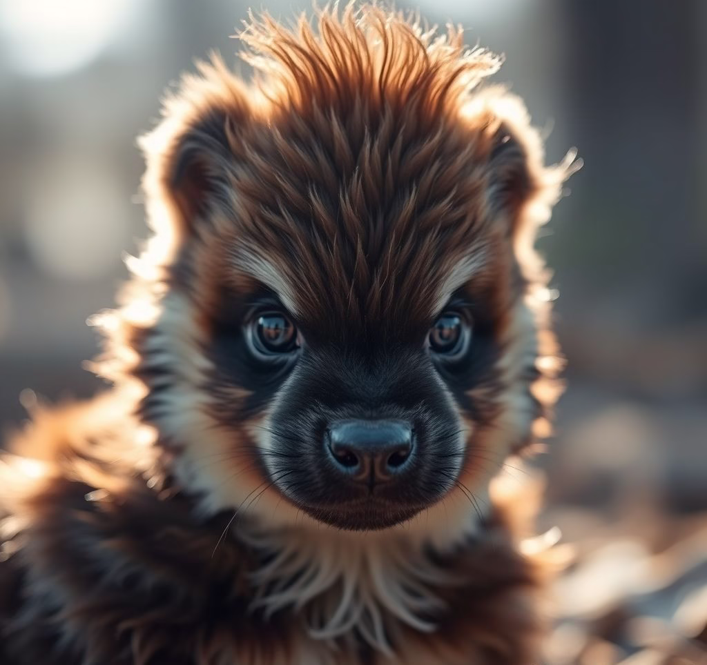 Ein Pudel mit glänzendem, gelocktem Fell, der aufmerksam in die Kamera blickt.