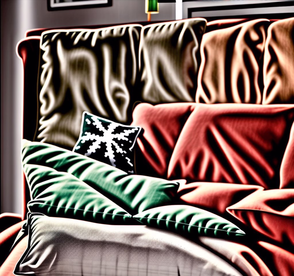 Ein Zwergspitz liegt entspannt auf einem Sofa.