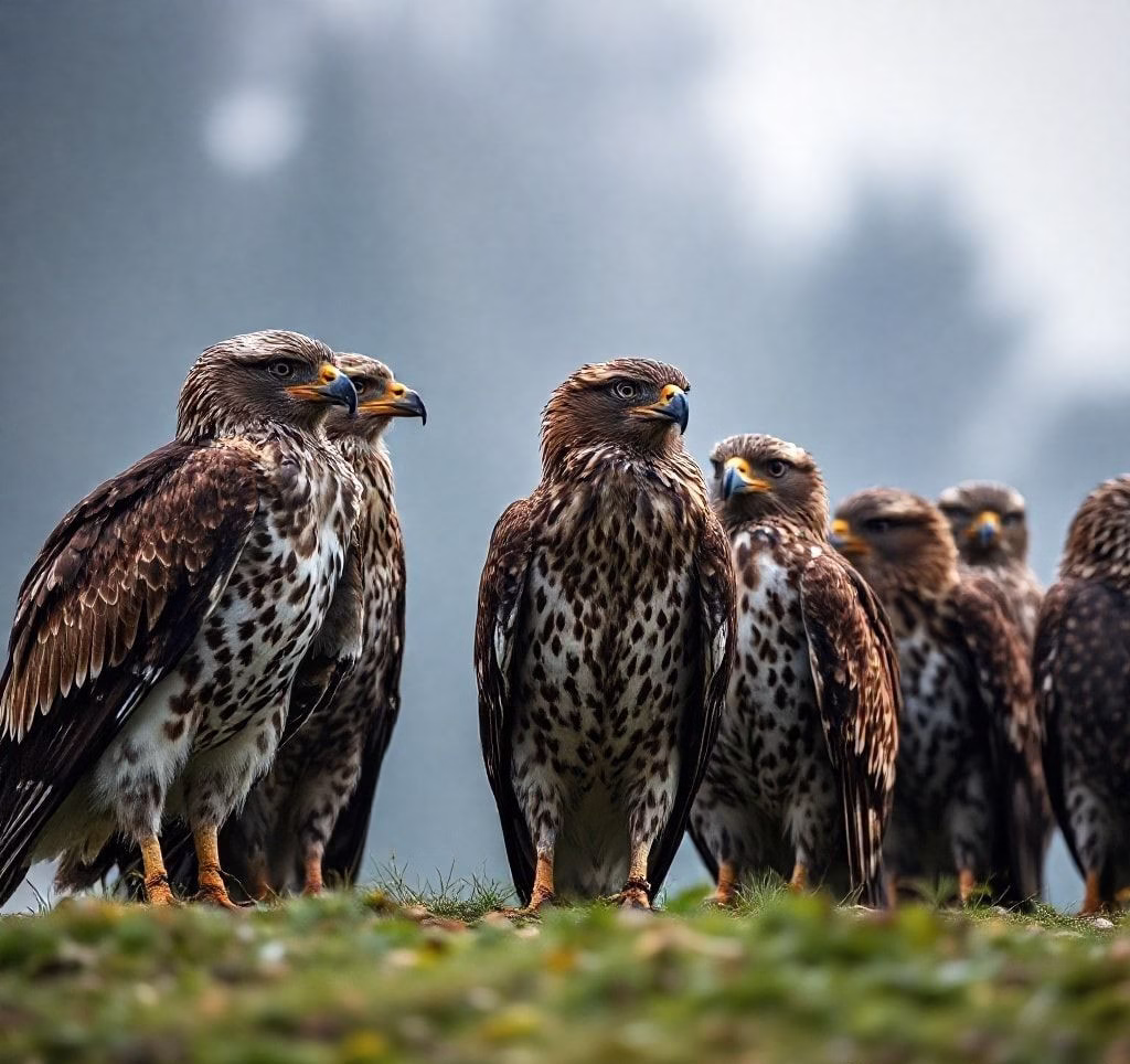 Eine Gruppe von verschiedenen großen, kurzhaarigen Hunderassen, die friedlich zusammenliegen.