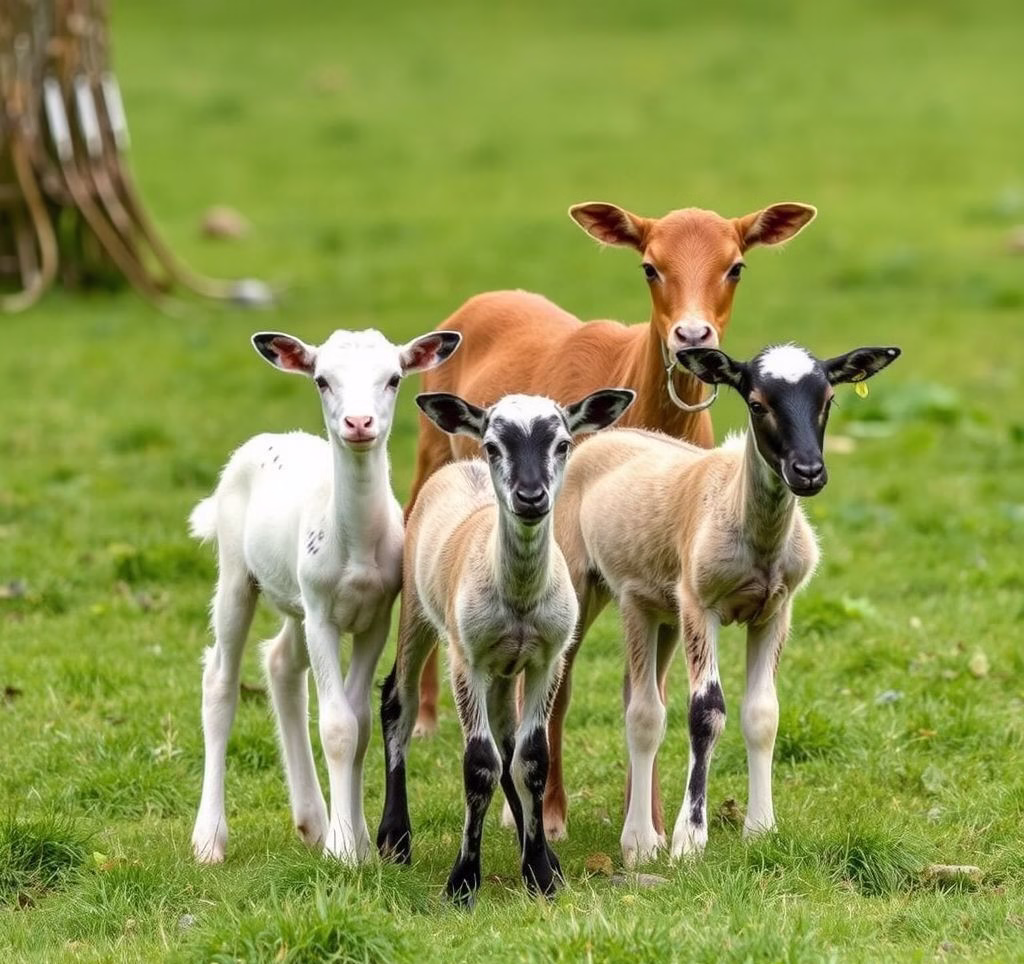 Eine Gruppe von Welpen verschiedener Rassen