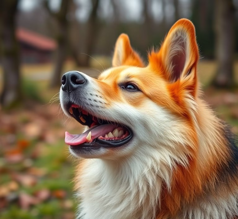 Eine Nahaufnahme der Zunge eines Hundes, die bereit ist zu lecken