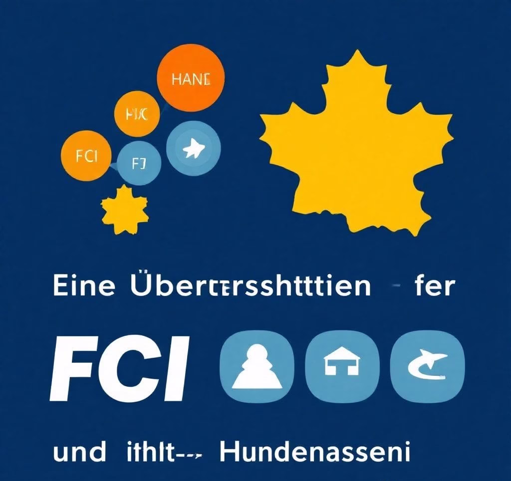 Eine Übersichtskarte der FCI-Gruppen und ihrer zugehörigen Hunderassen.