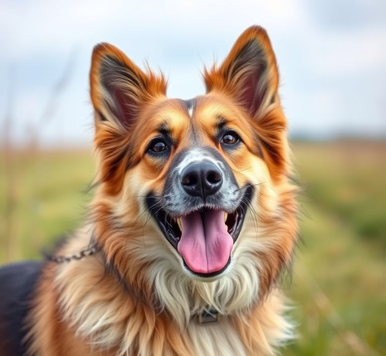 Hund frisst begeistert aus einem Napf mit Trockenfutter