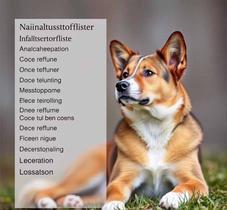 Nahaufnahme der Inhaltsstoffliste einer Xantara Hundefutterdose