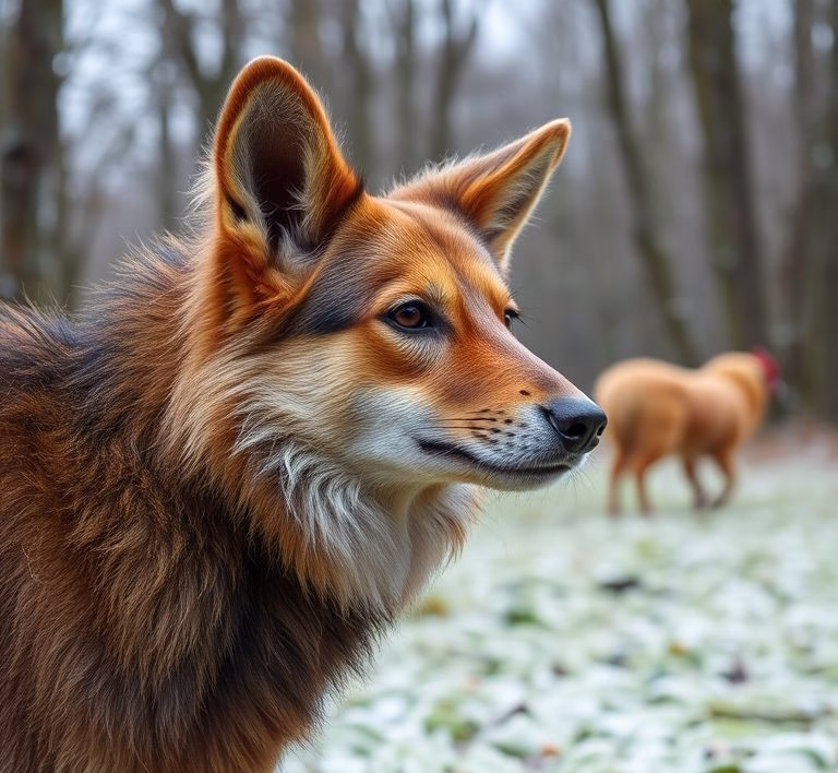 Nahaufnahme eines Hundes, der ein Stück Trockenfutter frisst