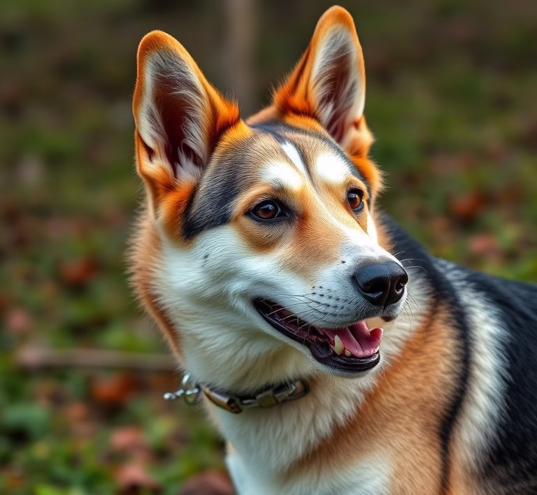 Nahaufnahme eines Hundes, der sich am Ohr kratzt, mit leicht geröteter Haut