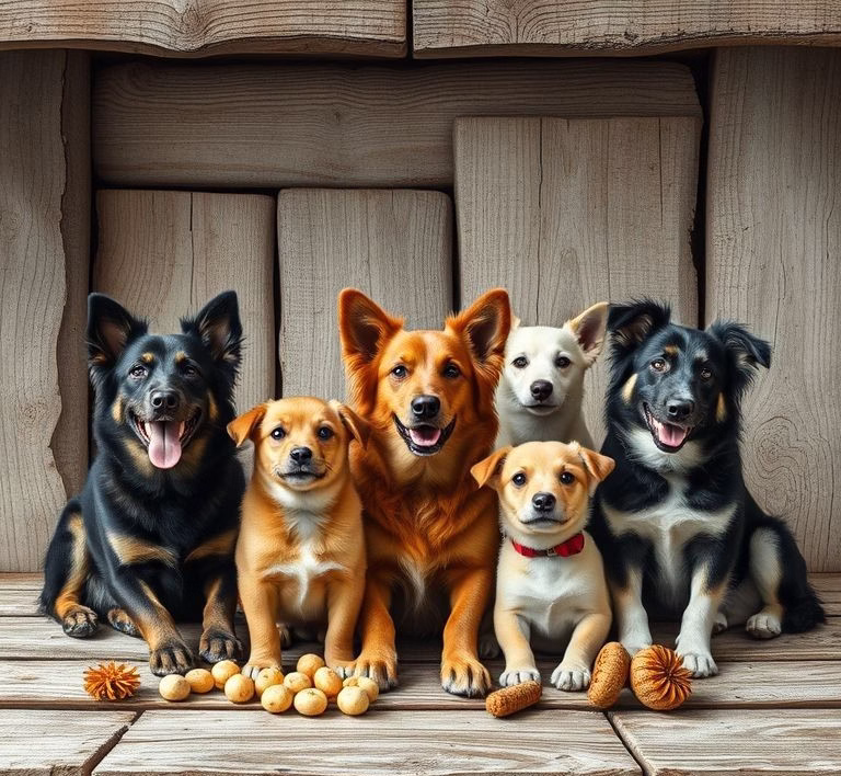 Verschiedene Dosen von Herrmanns Hundefutter auf einer rustikalen Holzoberfläche